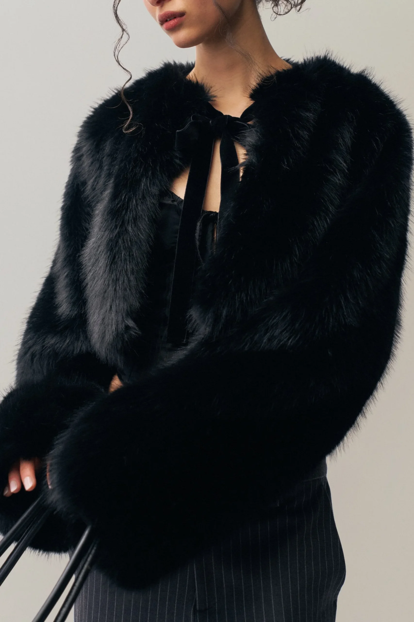 GUIZIO Alyana Faux Fur Jacket- Jackets