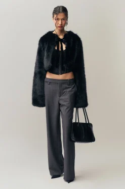 GUIZIO Alyana Faux Fur Jacket- Jackets