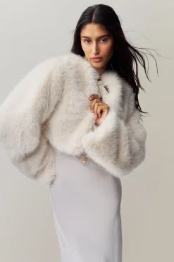 GUIZIO Alyana Faux Fur Jacket- Jackets