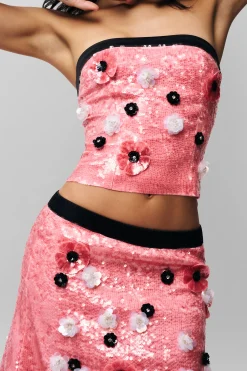 GUIZIO Ambroise Sequin Tube Top- Tops
