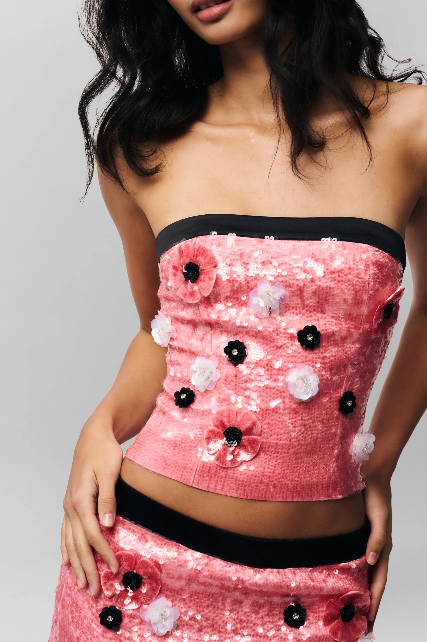GUIZIO Ambroise Sequin Tube Top- Tops