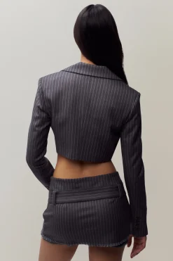 GUIZIO Andra Pinstripe Mini Skirt- Skirts