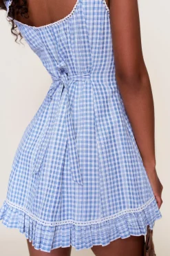 GUIZIO Anica Gingham Mini Dress- Dresses