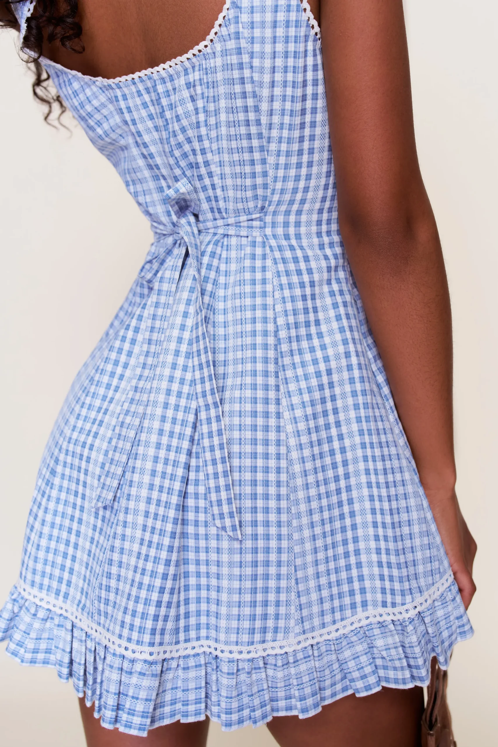 GUIZIO Anica Gingham Mini Dress- Dresses