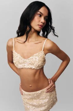 GUIZIO Ari Sequin Top- Sleeveless Tops|Tops