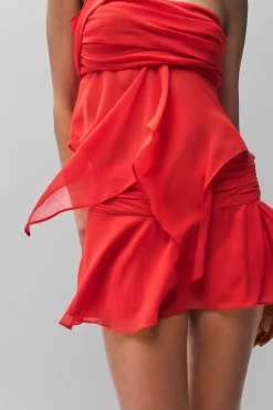 GUIZIO Chiffon Slit Mini Skirt- Mini Skirts|Skirts