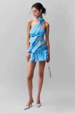 GUIZIO Chiffon Wrap Around Top- Tops