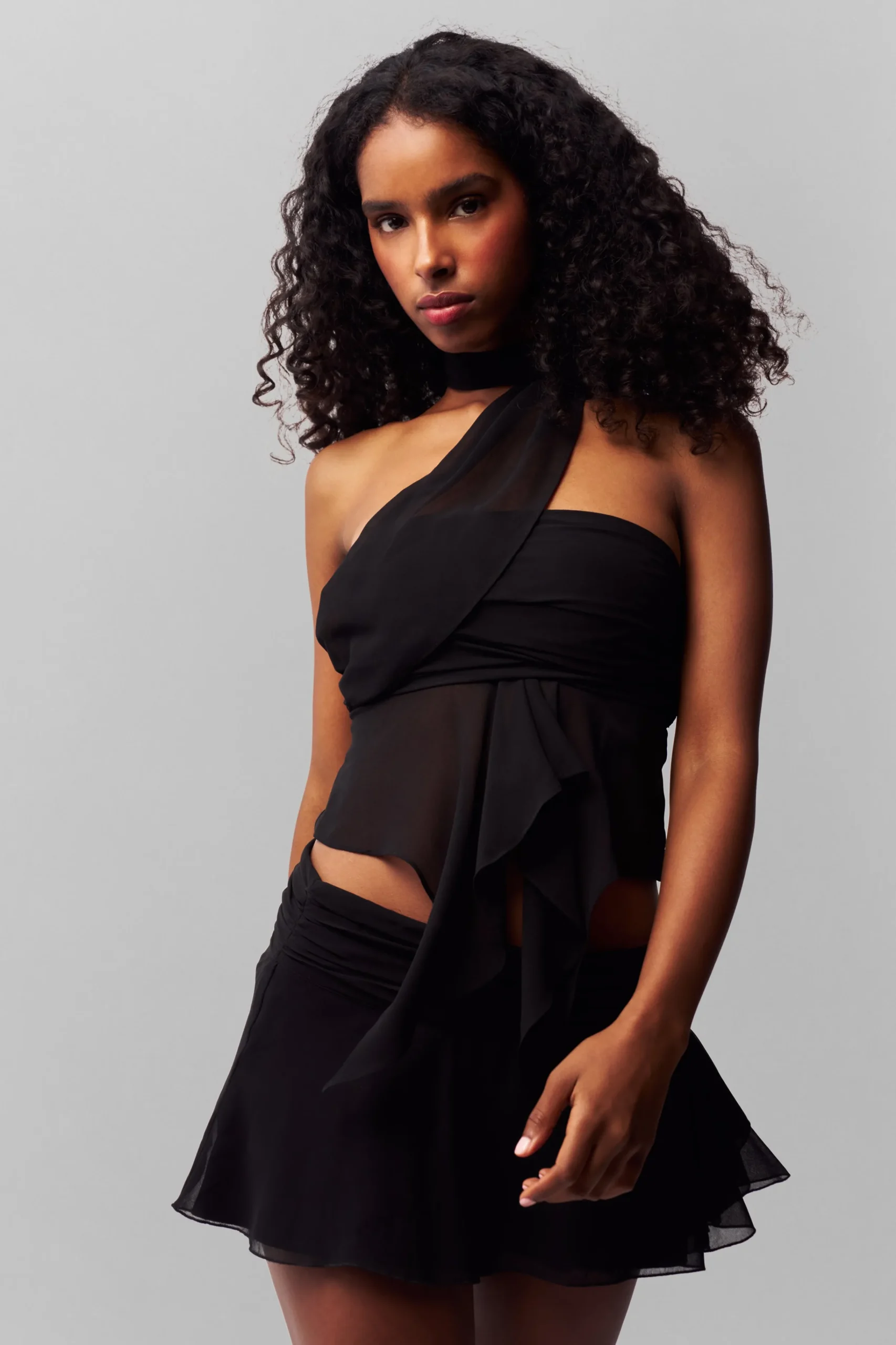 GUIZIO Chiffon Wrap Around Top- Sleeveless Tops|Tops