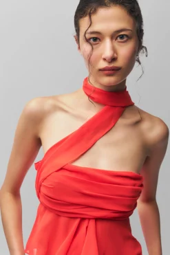 GUIZIO Chiffon Wrap Around Top- Tops