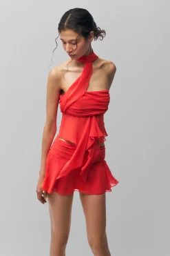 GUIZIO Chiffon Wrap Around Top- Tops