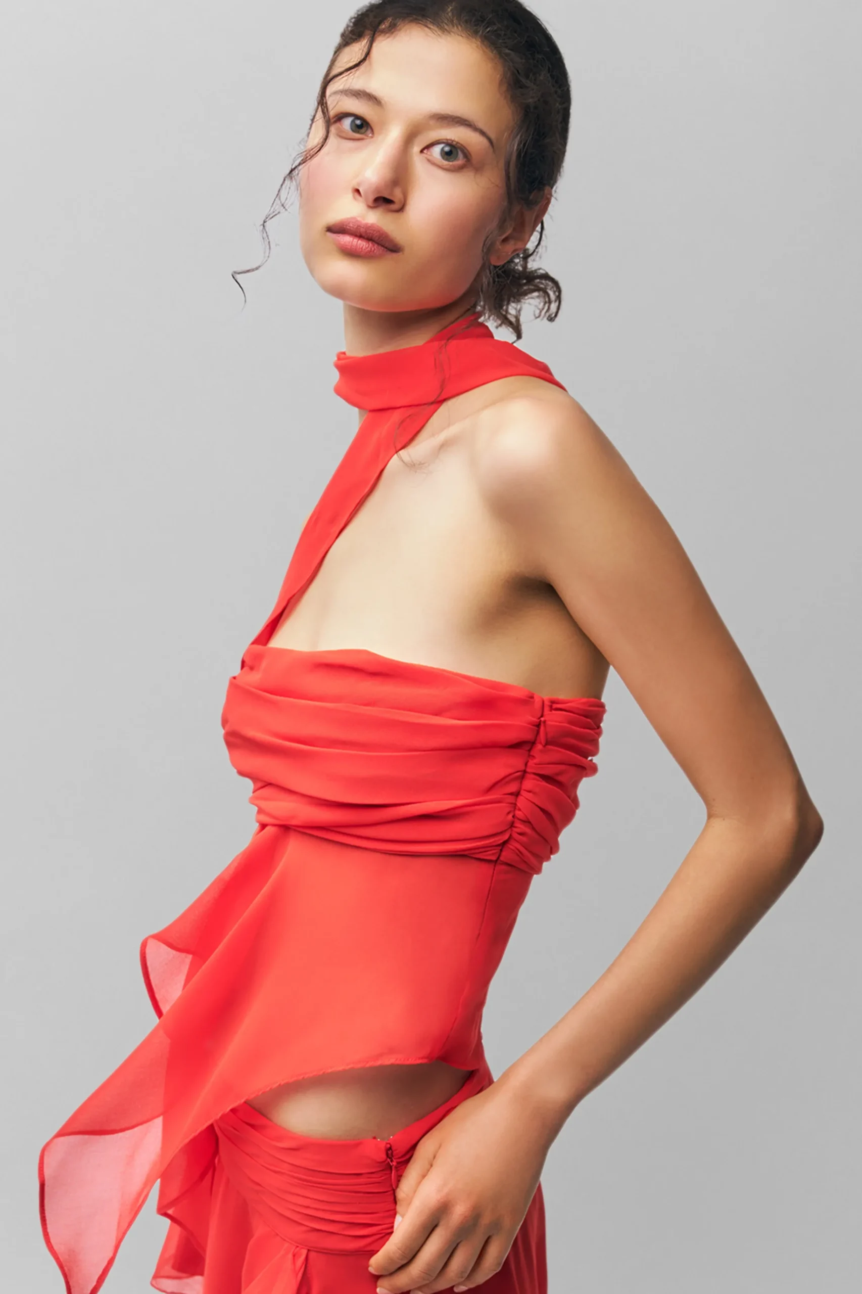 GUIZIO Chiffon Wrap Around Top- Tops