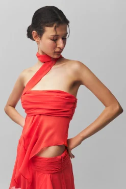 GUIZIO Chiffon Wrap Around Top- Tops