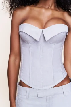 GUIZIO Chrys Oxford Corset- Sleeveless Tops|Corsets