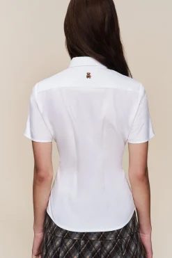 GUIZIO Classic Short Sleeve Oxford- Short Sleeve Tops|Tops