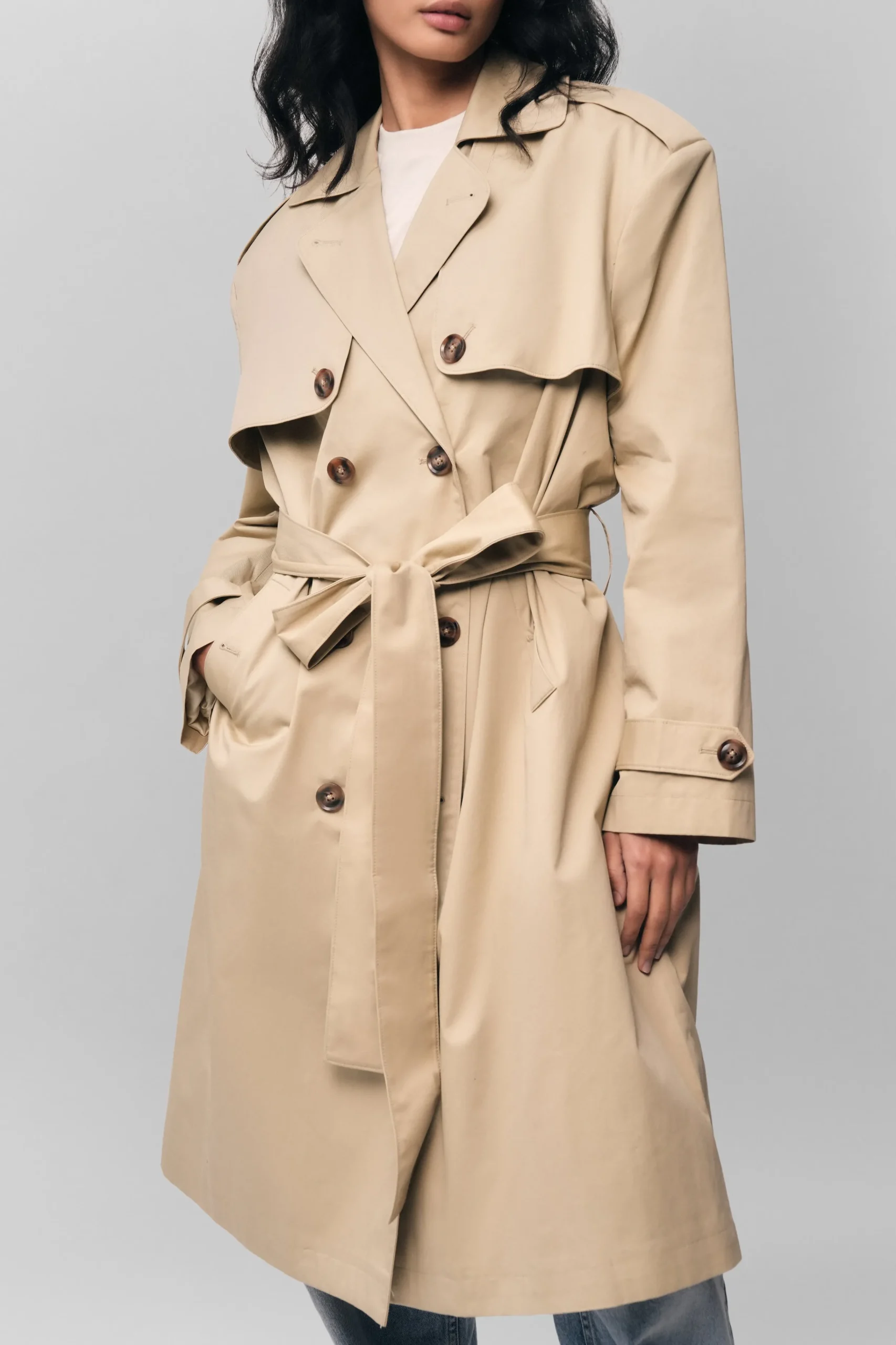 GUIZIO Classic Trench Coat- Jackets