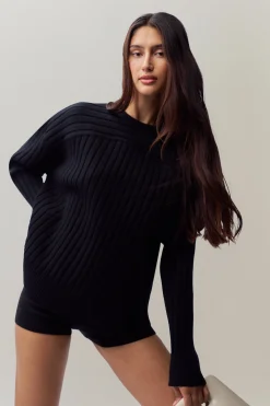 GUIZIO Cleon Rib Knit Pullover- Sweaters|Knitwear