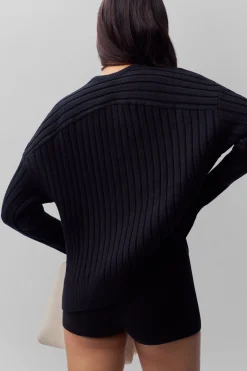 GUIZIO Cleon Rib Knit Pullover- Sweaters|Knitwear