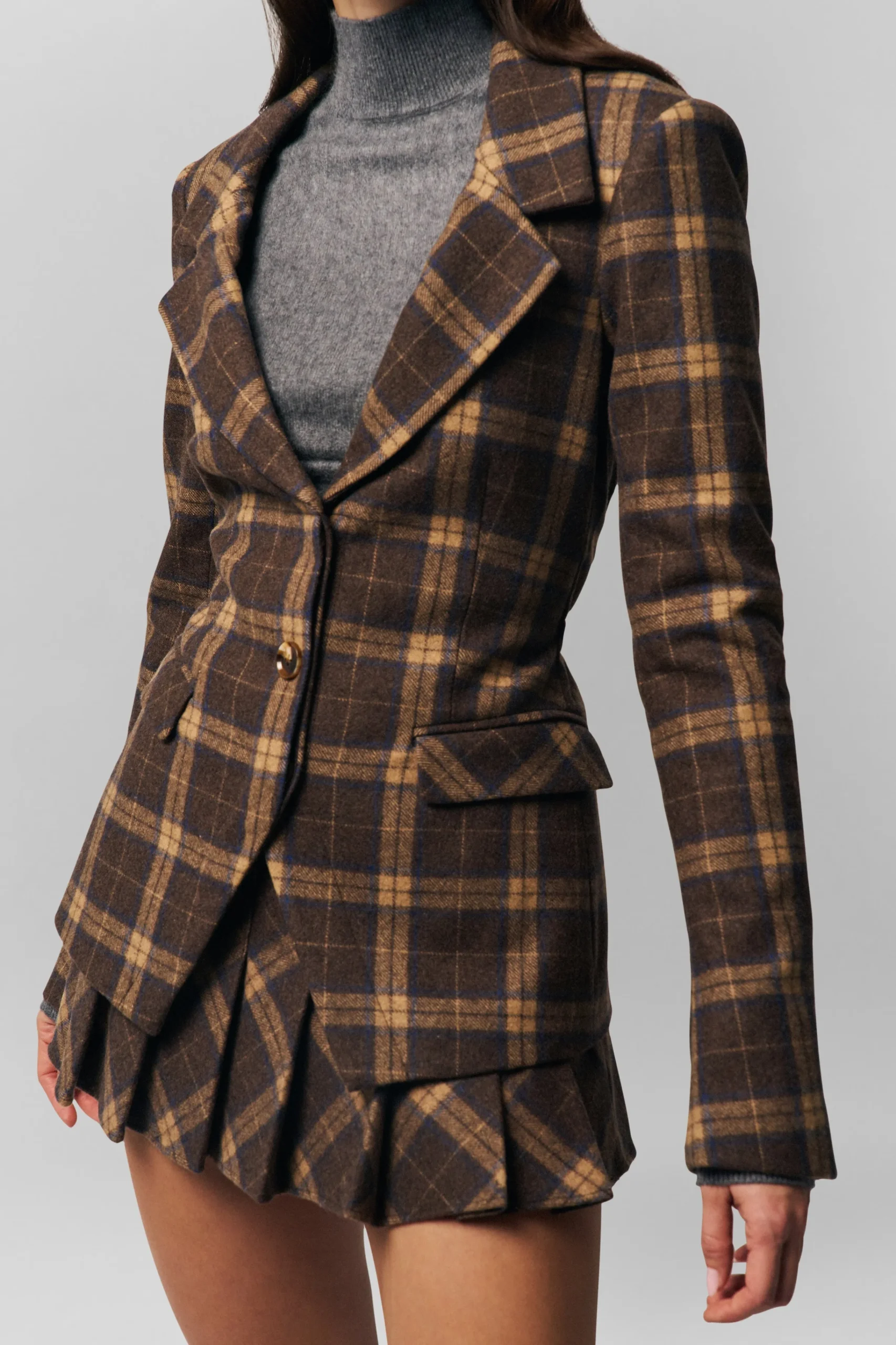 GUIZIO Cooper Tartan Blazer- Jackets|Blazers