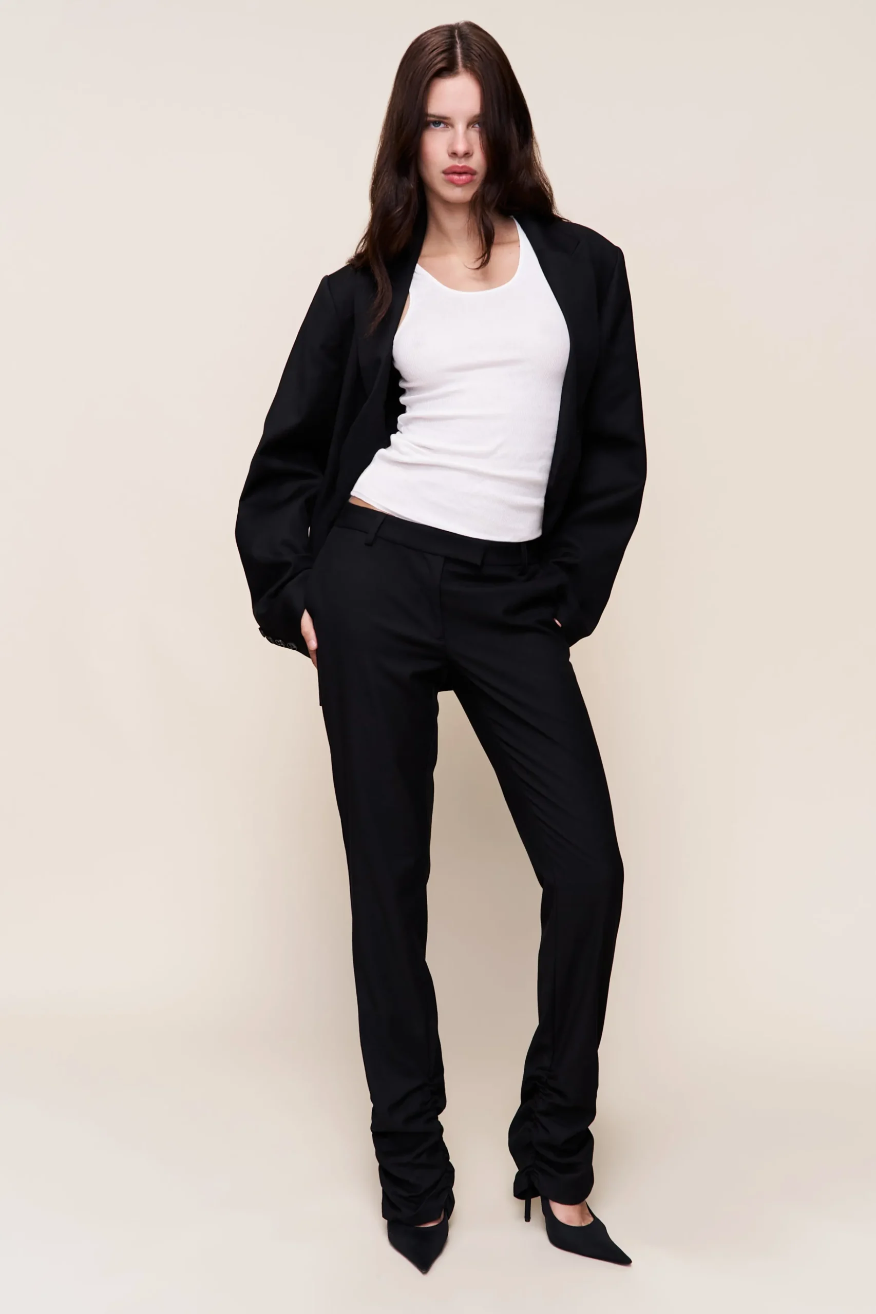 GUIZIO Cora Ruched Hem Pant- Pants