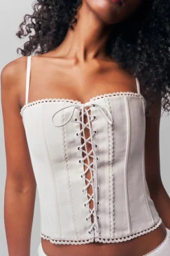 GUIZIO Cotton Scallop Corset- Corsets|Corsets