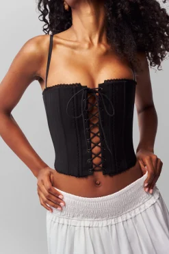 GUIZIO Cotton Scallop Corset- Corsets|Corsets