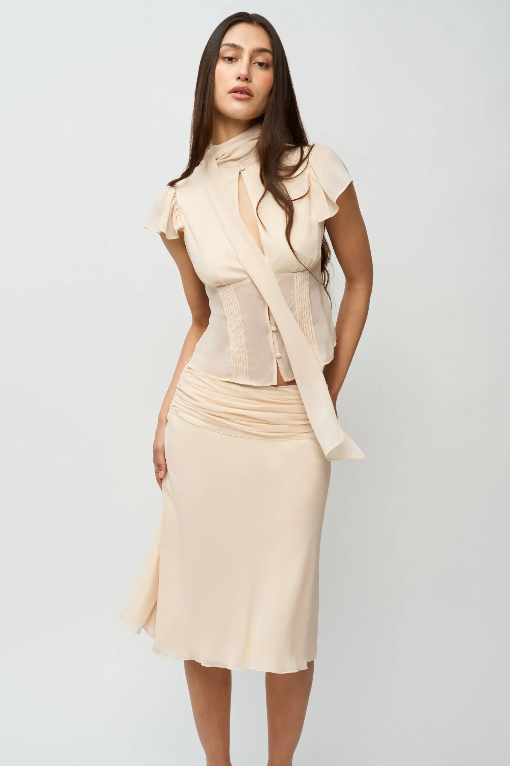 GUIZIO Eda Skirt- Midi Skirts|Skirts