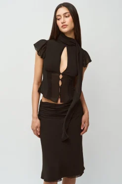 GUIZIO Eda Skirt- Midi Skirts|Skirts