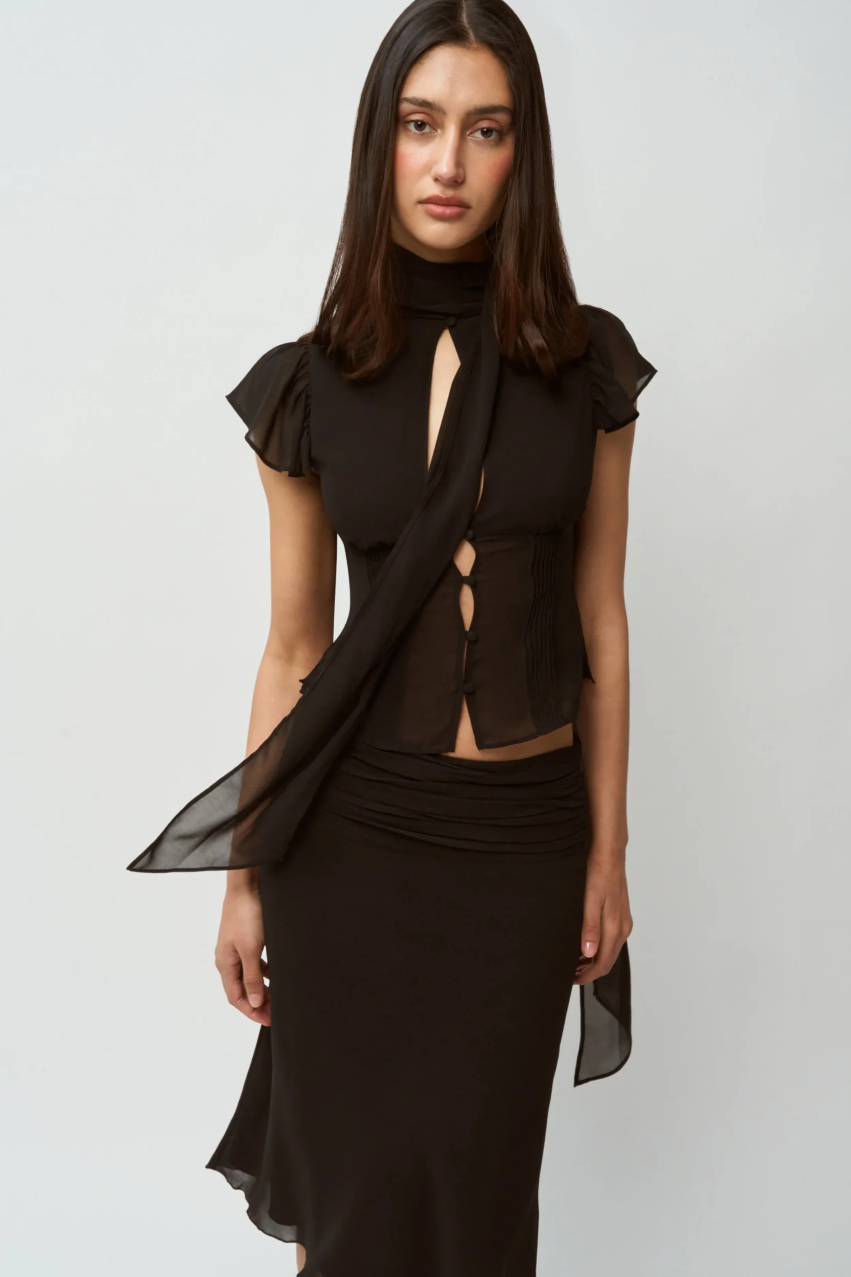 GUIZIO Eda Skirt- Midi Skirts|Skirts
