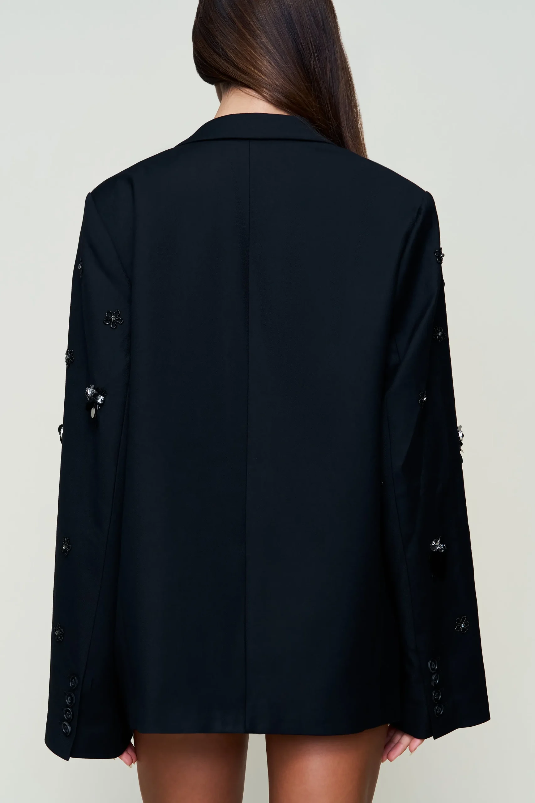 GUIZIO Embellished Oversized Blazer- Jackets