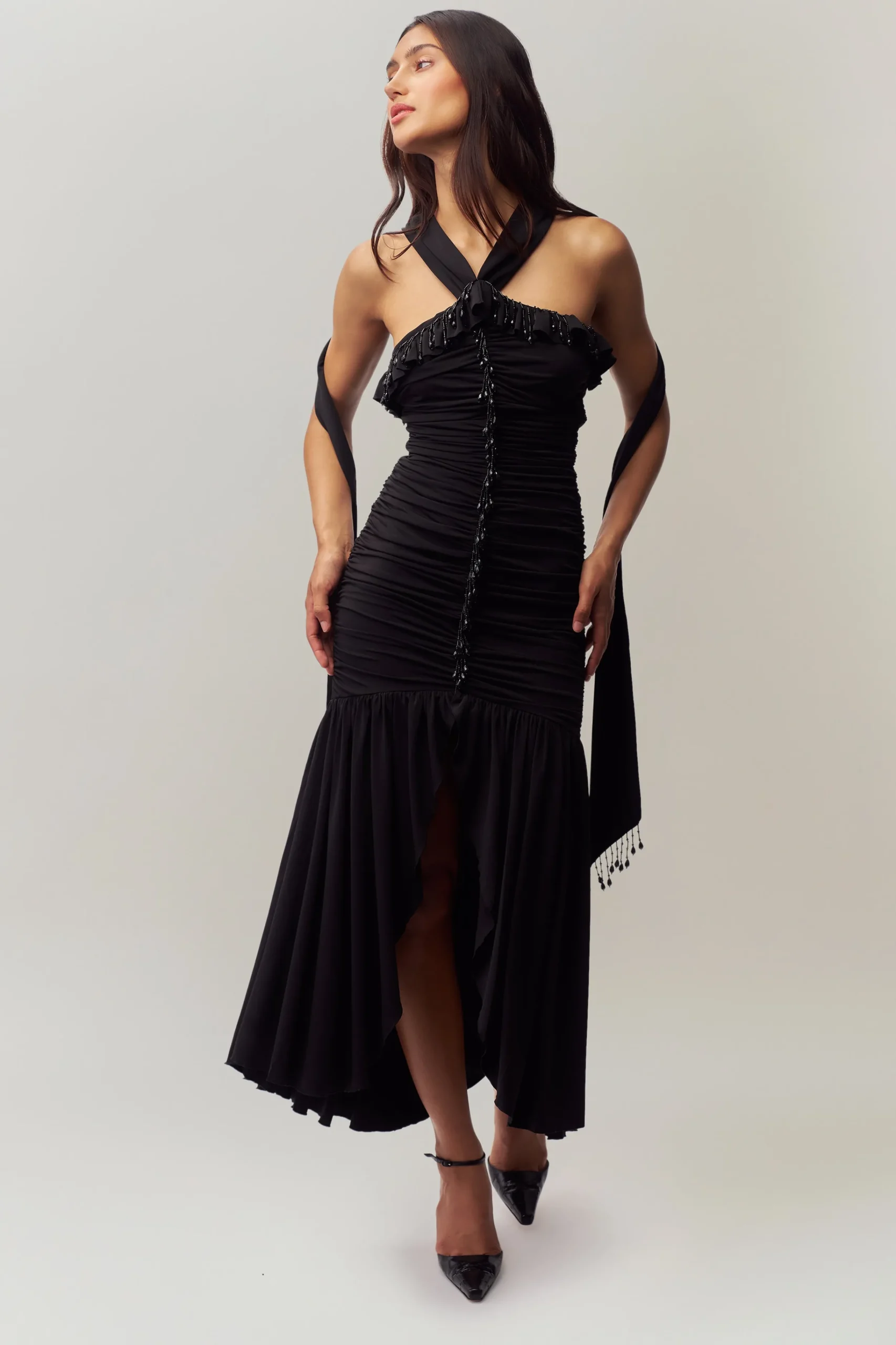 GUIZIO Empress Wrap Around Gown- Midi Dresses|Dresses