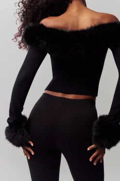 GUIZIO Faux Fur Cardigan- Tops