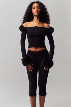 GUIZIO Faux Fur Cardigan- Tops