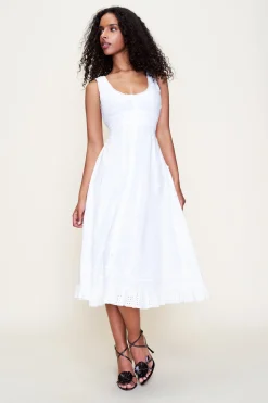 GUIZIO Florrie Eyelet Dress- Midi Dresses|Dresses