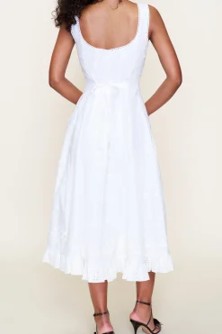 GUIZIO Florrie Eyelet Dress- Midi Dresses|Dresses