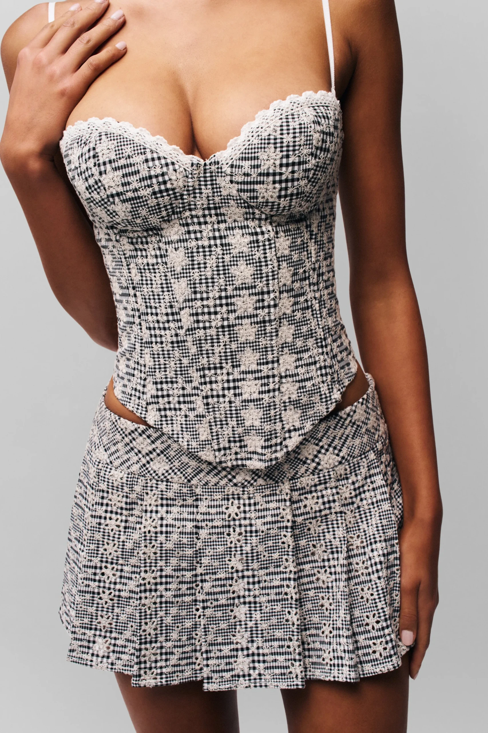 GUIZIO Genevieve Gingham Bustier- Corsets|Corsets