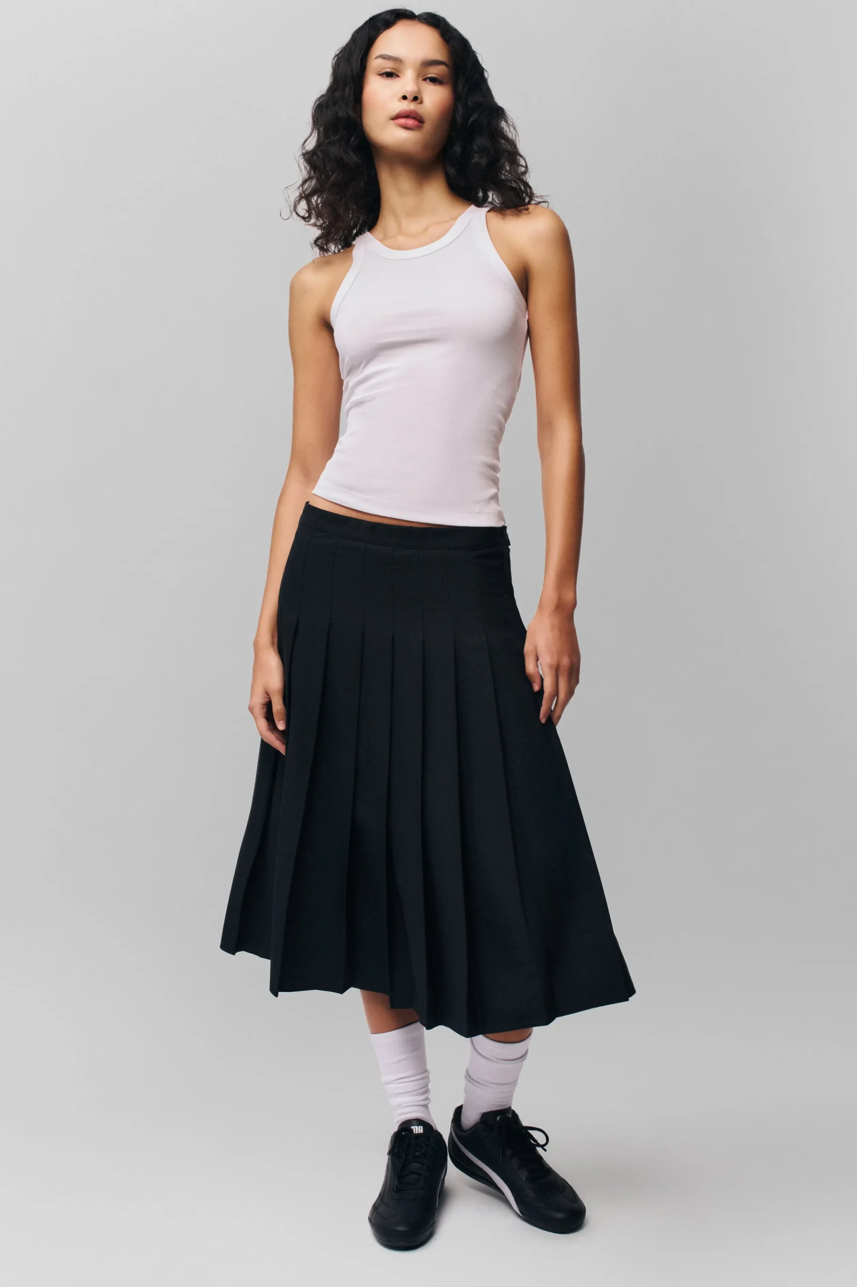 GUIZIO Gibson Pleated Skirt- Midi Skirts|Skirts