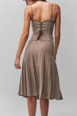 GUIZIO Gibson Pleated Skirt- Midi Skirts|Skirts