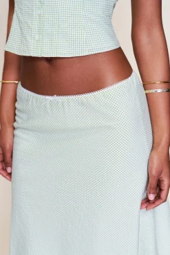 GUIZIO Gingham Paloma Skirt- Midi Skirts|Skirts