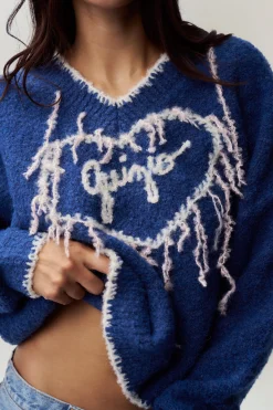 GUIZIO Heart Sweater- Knitwear|Tops
