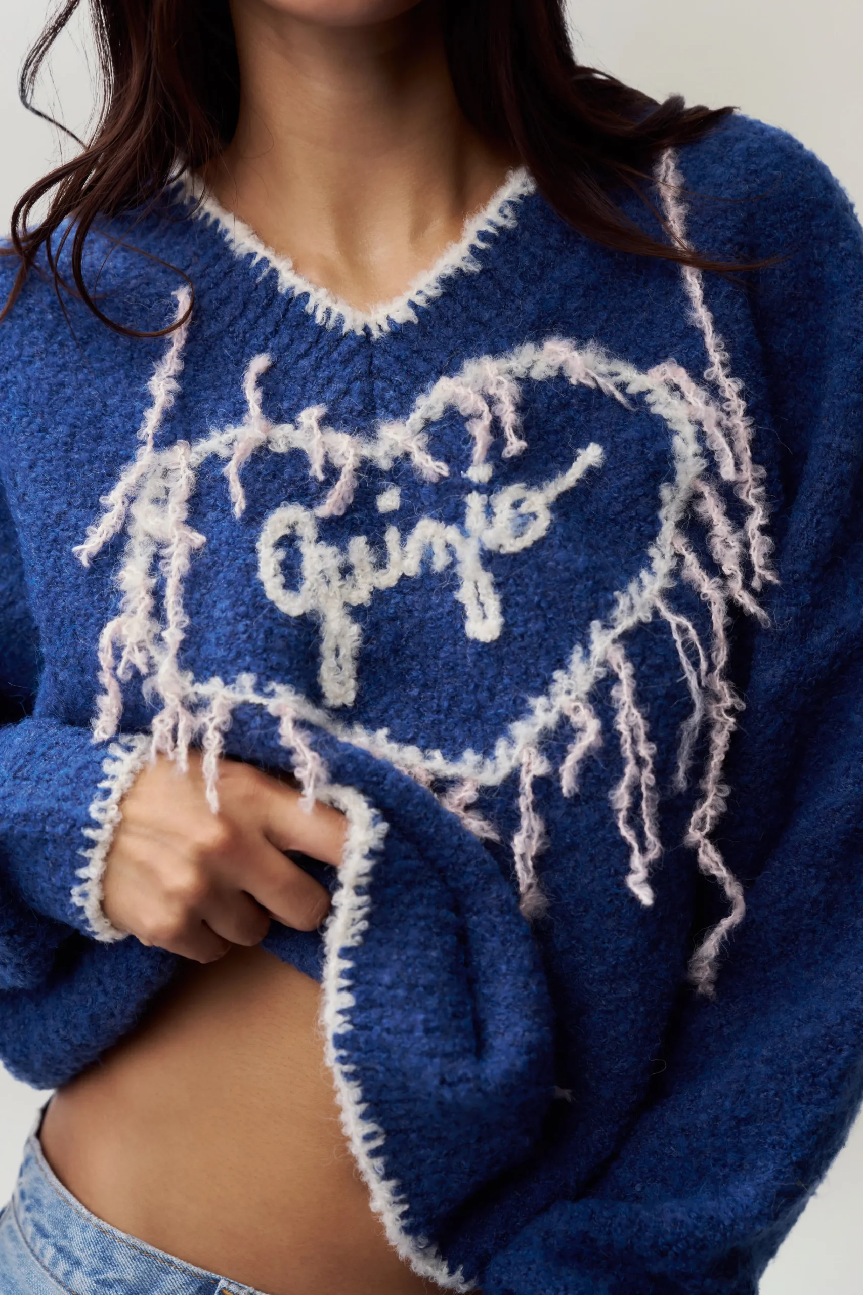 GUIZIO Heart Sweater- Knitwear|Tops
