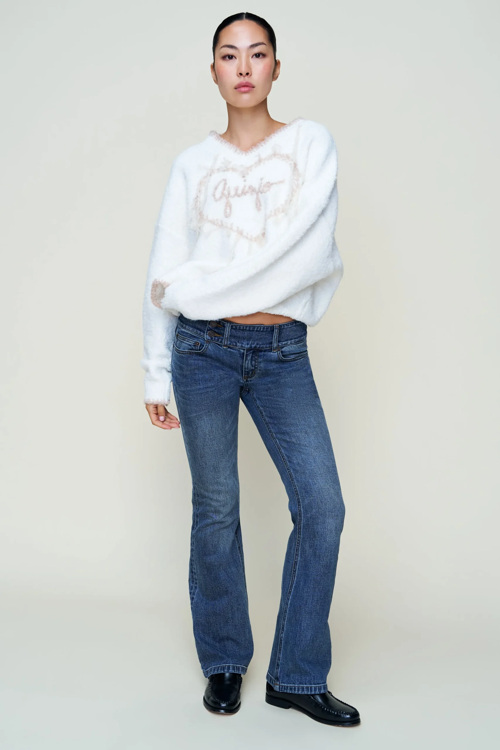 GUIZIO Heart Wool Sweater- Sweaters