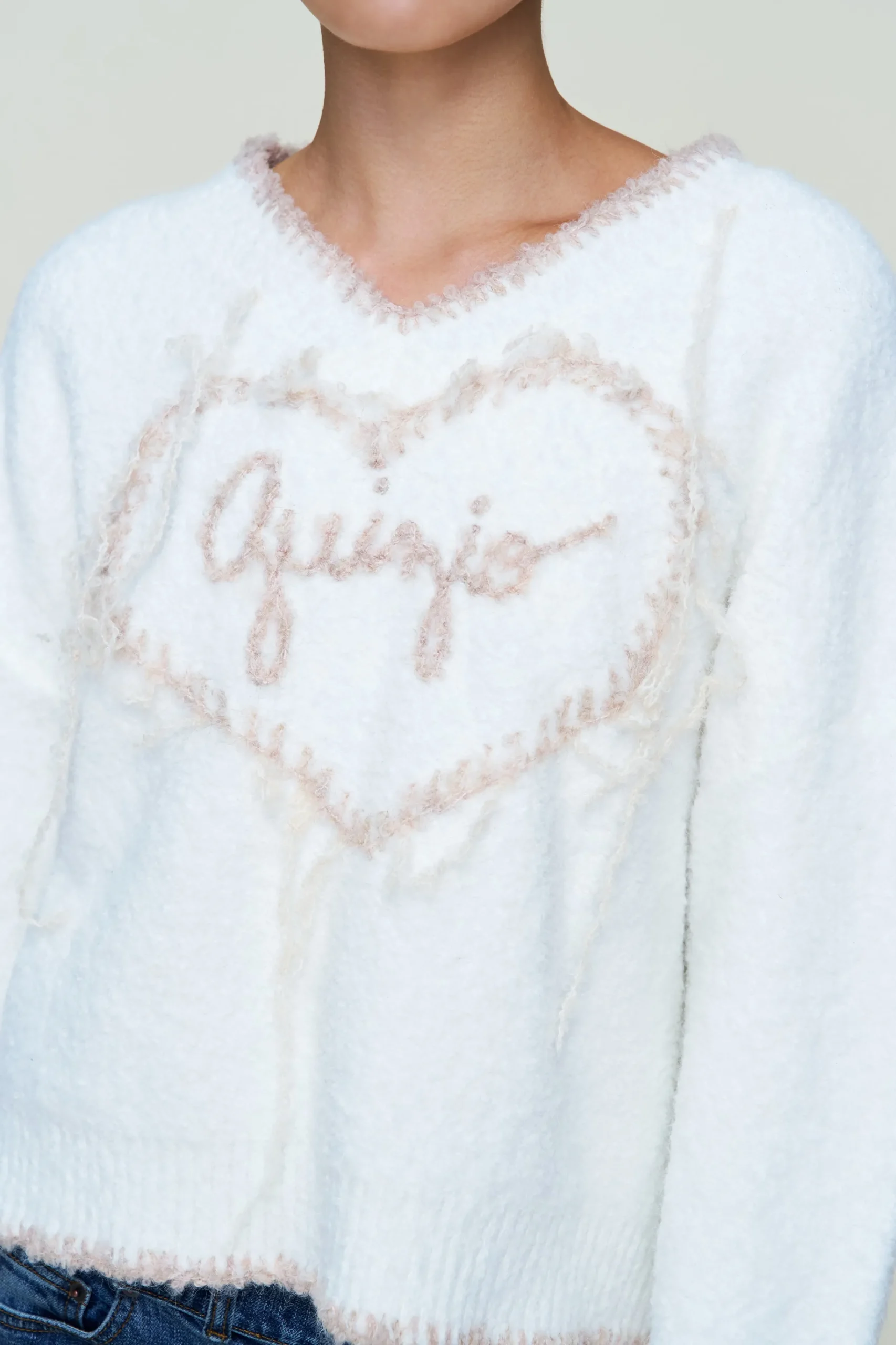 GUIZIO Heart Wool Sweater- Sweaters
