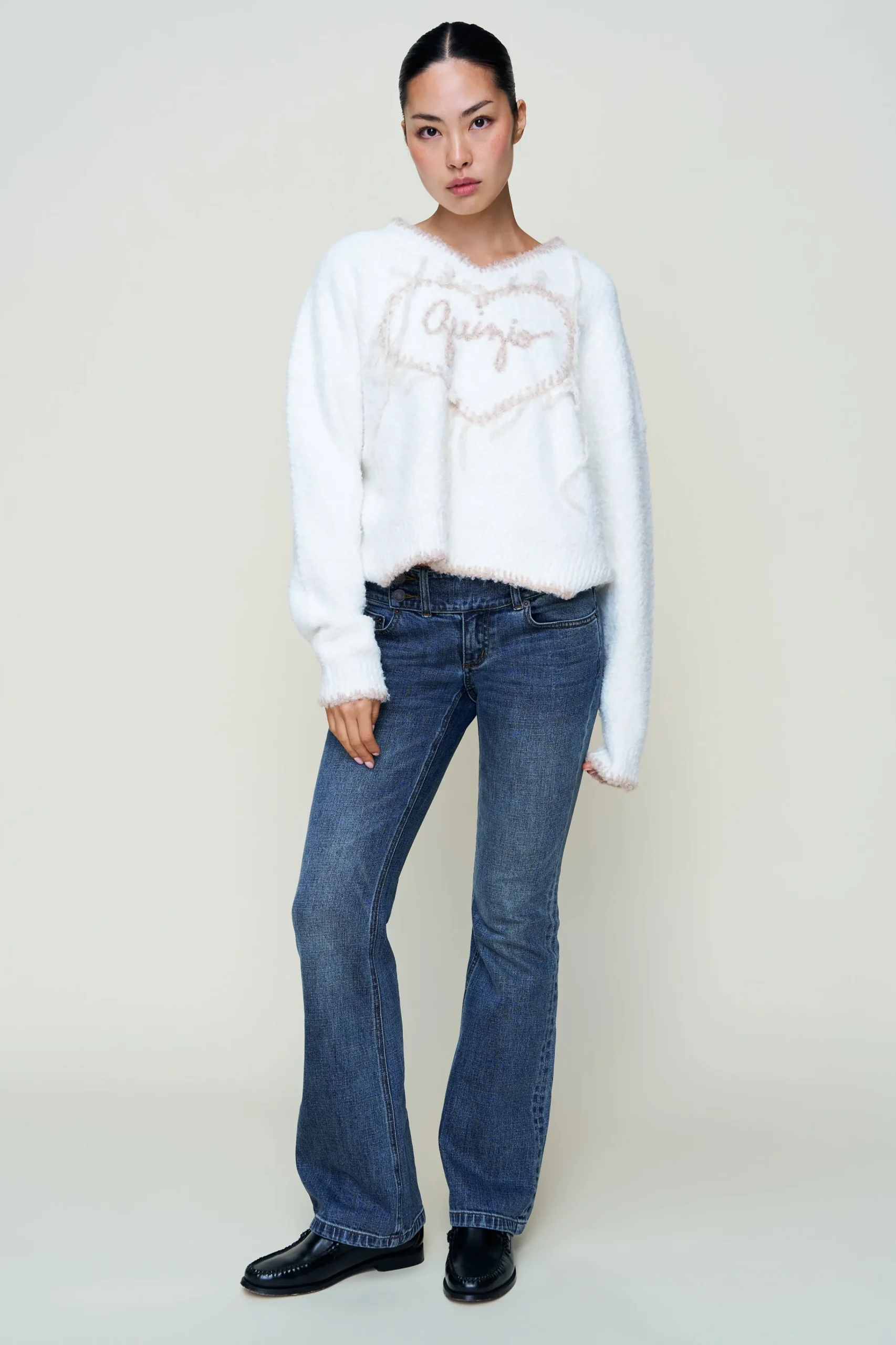 GUIZIO Heart Wool Sweater- Sweaters