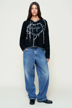 GUIZIO Heart Wool Sweater- Sweaters