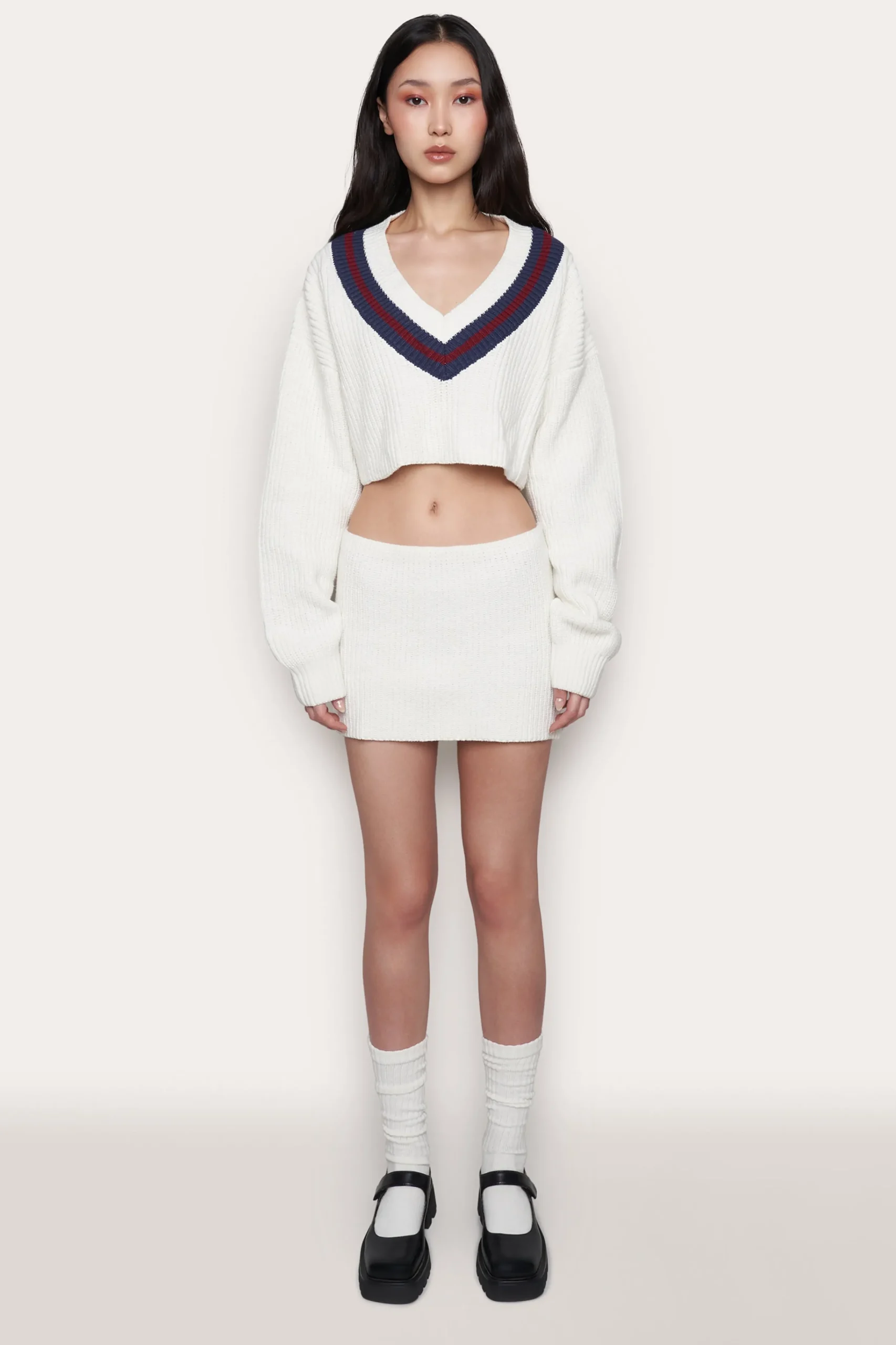 GUIZIO X Champion Rib Knit Mini Skirt- Mini Skirts