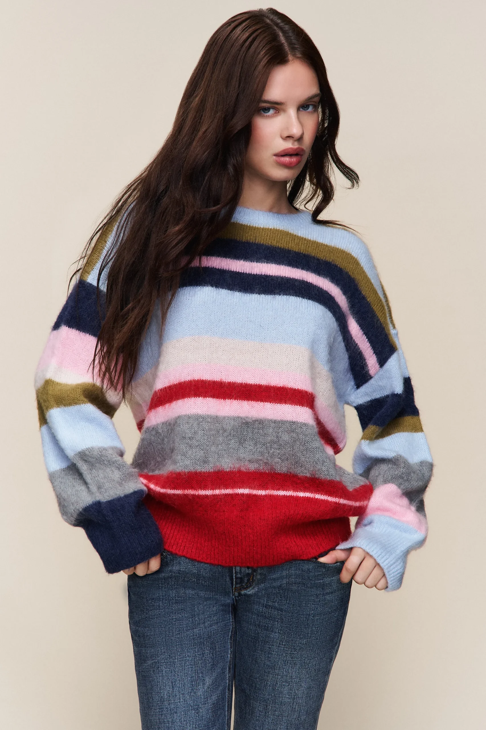 GUIZIO Hawley Oversized Stripe Wool Jumper- Sweaters|Knitwear