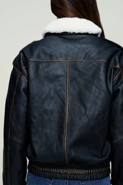 GUIZIO Hugo Vintage Leather Bomber- Jackets