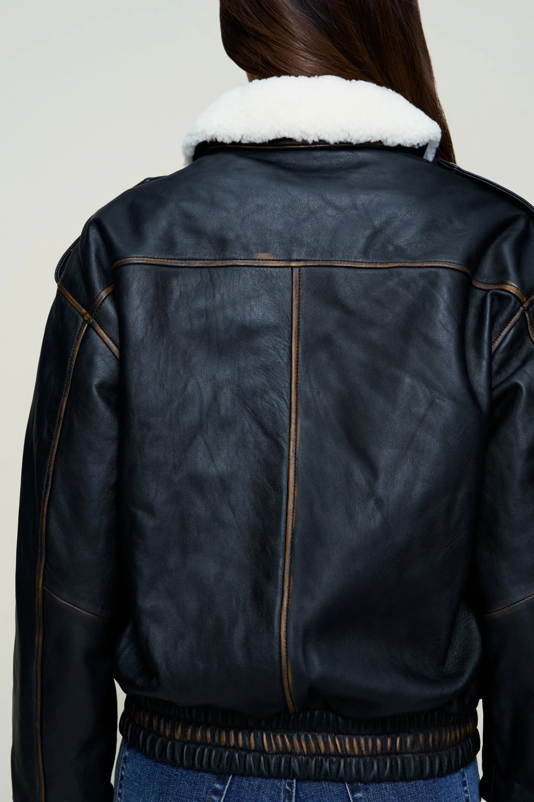 GUIZIO Hugo Vintage Leather Bomber- Jackets