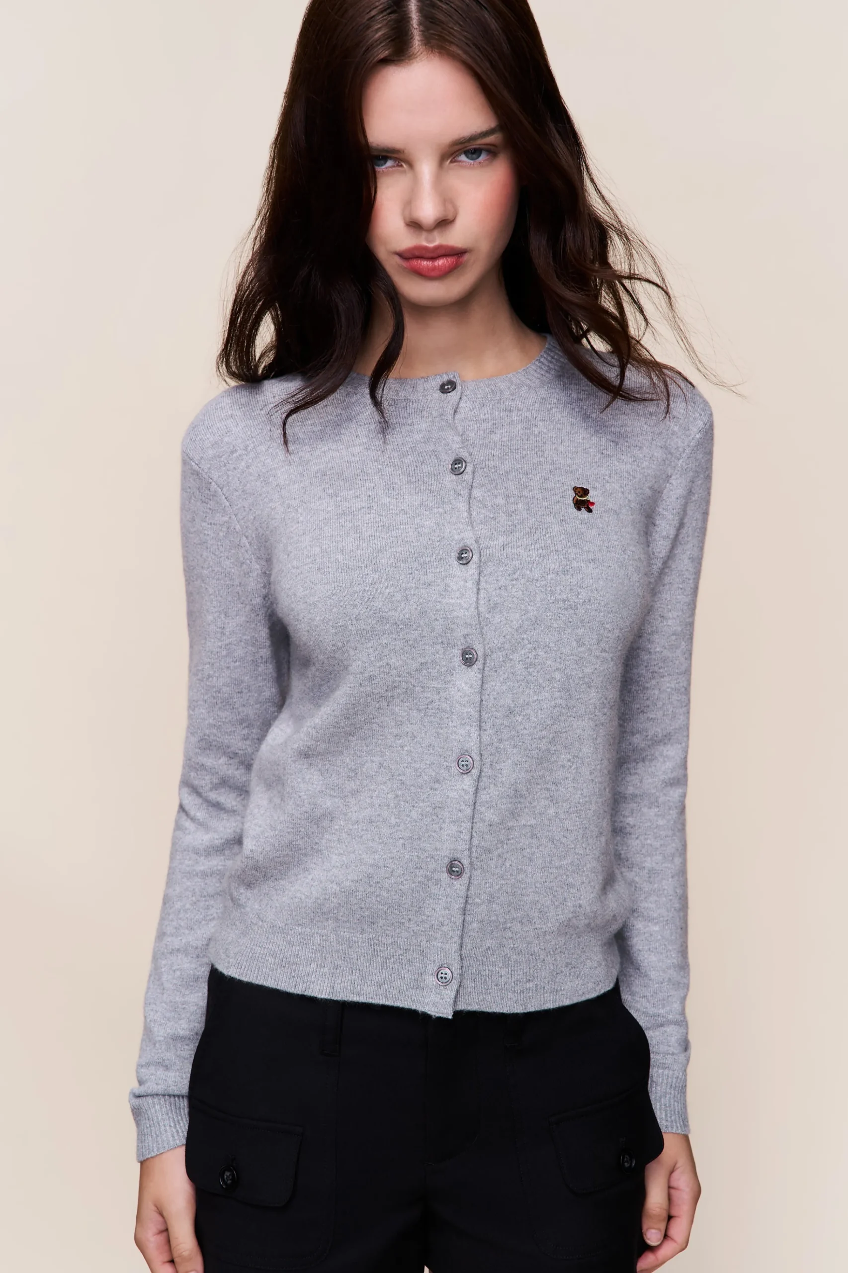 GUIZIO June Relaxed Wool Cardigan- Sweaters|Knitwear