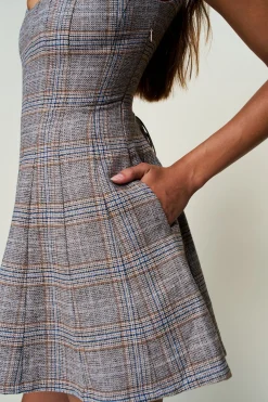GUIZIO Leila Tartan Mini Dress- Dresses